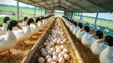 Duck farming & poultry - Inside the free range duck farm for eggs and meat - Organic farming
