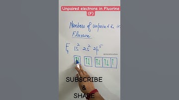 How to calculate numbers of unpaired electrons in Fluorine?? #shortchemistry #shorts