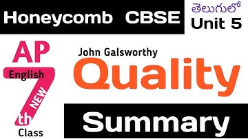 Quality by John Galsworthy Summary in Telugu I Class 7 English Chapter 5