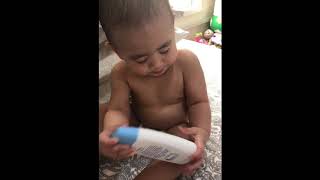 Struggle is real! Bath time with lucas