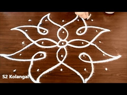 Sikku Kolam With 5X5 Dots - Easy Rangoli Designs - Melikala Muggulu Designs With Dots