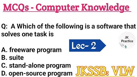 MCQs - Computer Knowledge Jkssb Panchayat Secretary #jkssbvlw