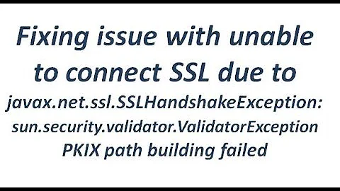 Unable to connect to SSL due to javax.net.ssl.SSLHandshakeException