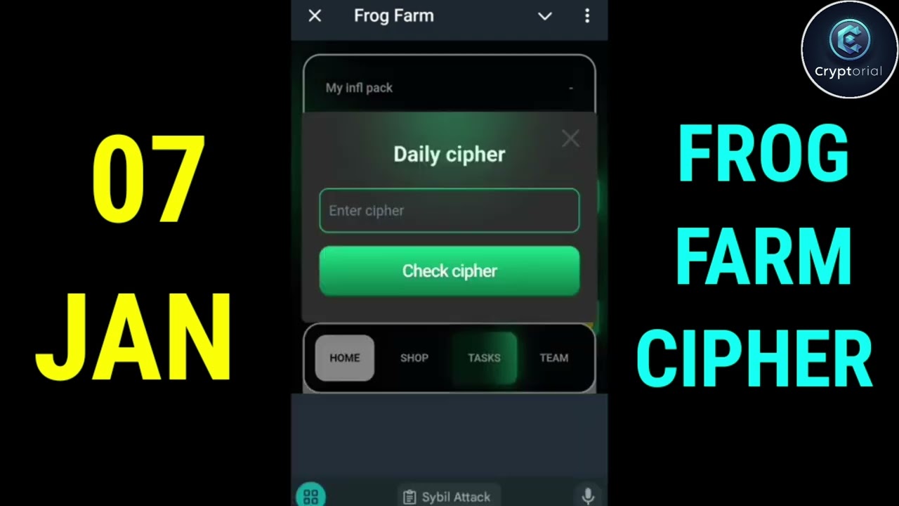 Frog Farm Daily Cipher 7 december 2024 | Frog Farm Daily Cipher Code | Frog Farm Cipher Code Today