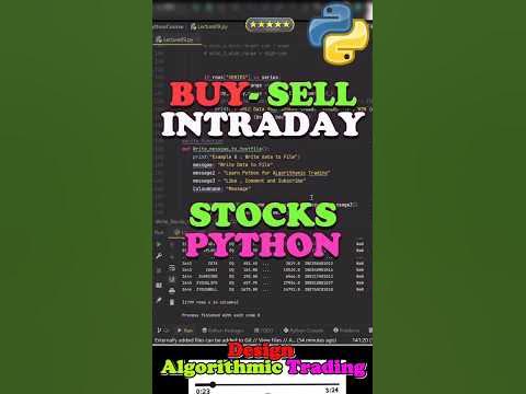 Buy Sell Intraday Stocks using PYTHON | Learn Stock Market using Python ...