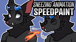 Sneezing Animation SPEEDPAINT @YellowK9