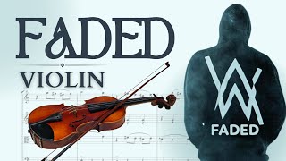 🚶♂️🎻 VIOLIN • Faded • Alan Walker | easy sheet music • how to play • play along