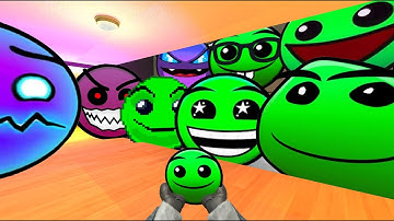 Saving Baby GreenFace From Geometry Dash Emoji  "FIRE IN THE HOLE" And Lobotomy Dash Nextbot Gmod