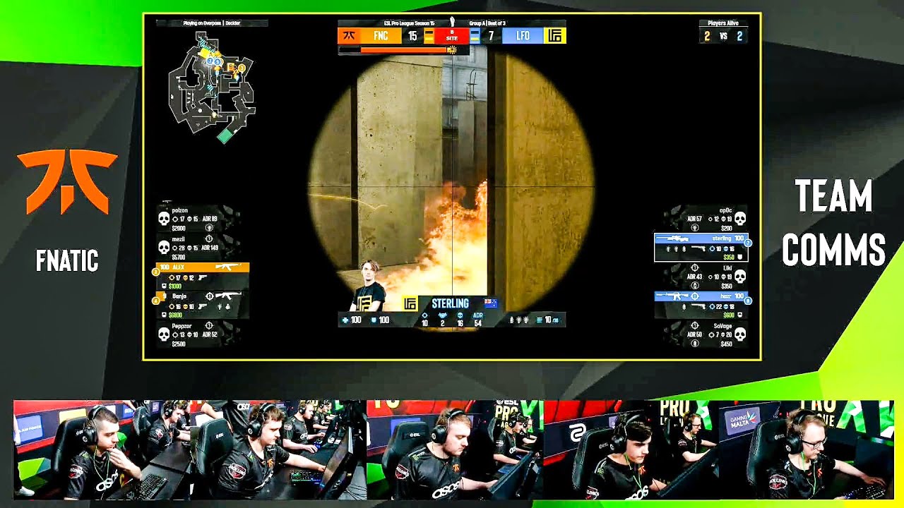 fnatic team voice comms - last round against Looking For Org [LFO] | ESL Pro League Season 15 | CSGO