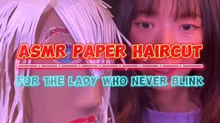 ASMR paper hair salon satisfying scissors and paper sound