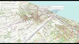 Power Map Preview for Excel 2013 - Narcotics arrest data from Chicago