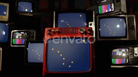 Flag of Alaska on Retro TVs. | Stock Footage - Envato elements