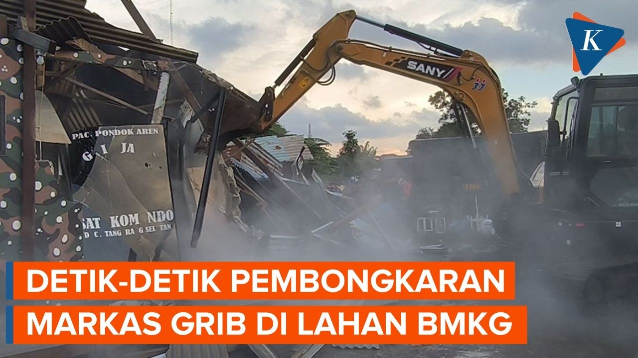 [FULL LENGKAP] Detik-detik Aparat Bongkar Markas GRIB Jaya di Lahan BMKG Tangsel