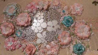 Making Shabby Chic Flowers/Butterflies Using Inexpensive Dies  + Project Share