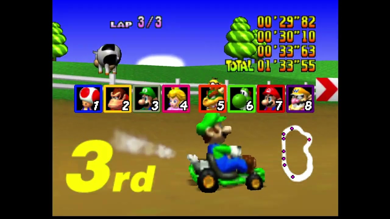 Mario Kart 64 - Mushroom Cup 150cc (Luigi)