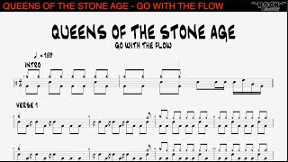 QUEENS OF THE STONE AGE - Go with the flow [DRUMLESS BACKING TRACK   SCORE]