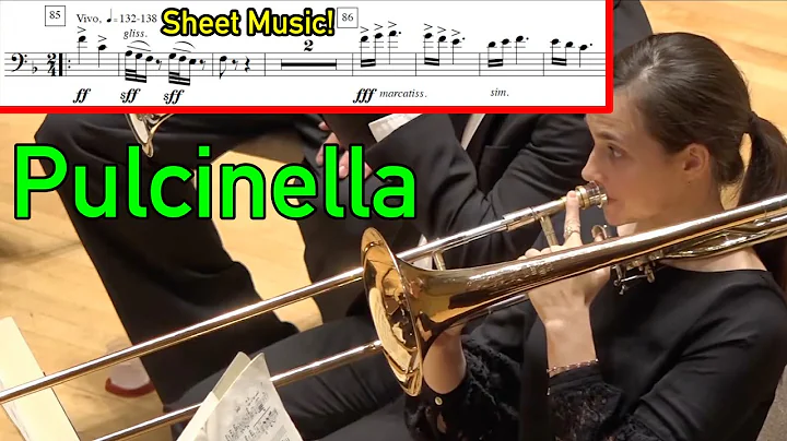 Trombone Excerpt: "Pulcinella" With Sheet Music (f...