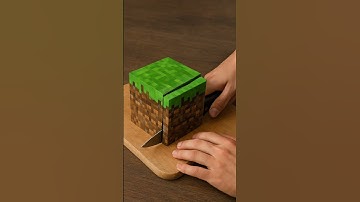 ASMR MINECRAFT cutting grass block 🟩🟫🔪 #shorts #minecraft #asmr #ai #food