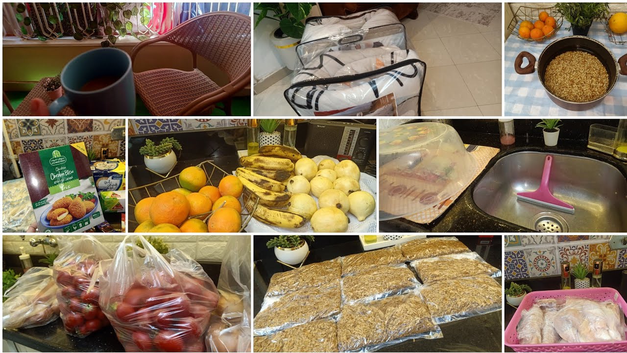 روتين تعمير البيت 🏠 للمرأة العامله وكل ست بيت تفريز اكل شهر كامل في يوم واحد / اتعبي يوم وارتاحي شهر