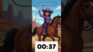 🤠💜 1 Minute Cowgirl Classroom Timer | Cute Western Countdown for Kids ⏰✨