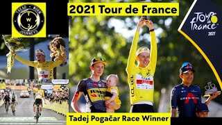 Tadej Pogačar Race Winner | Final Podium 2021 Tour de France | Final Stage 21 | Champs-Élysées