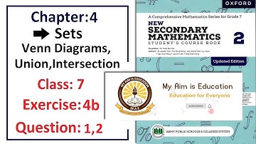 Exercise 4B Questions 1 and 2 – Complete solution (Venn diagram) – APS Math Class 7.