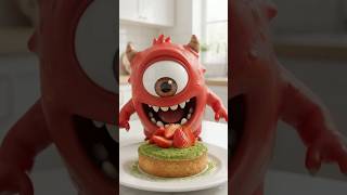 Sweet & Spooky 3D Green Monster Dessert Surprise 🍓 #Shorts #ShortsFeed #3DArt #AnimationViral #usa