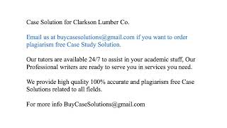 clarkson lumber case study