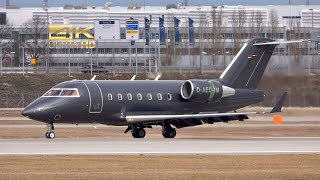 Bombardier Challenger 604 from MHS Aviation D-AEOM arrival at Munich Airport MUC EDDM