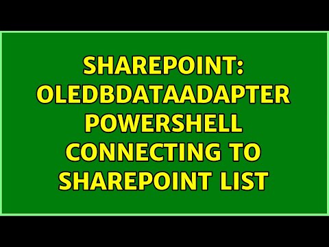 Sharepoint: OleDbDataAdapter Powershell Connecting to Sharepoint List
