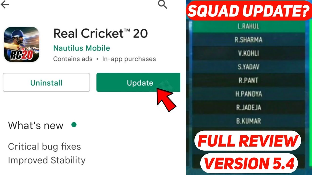 Real Cricket 20 New Update Launched | Version 5.4 | Gameplay Review ...