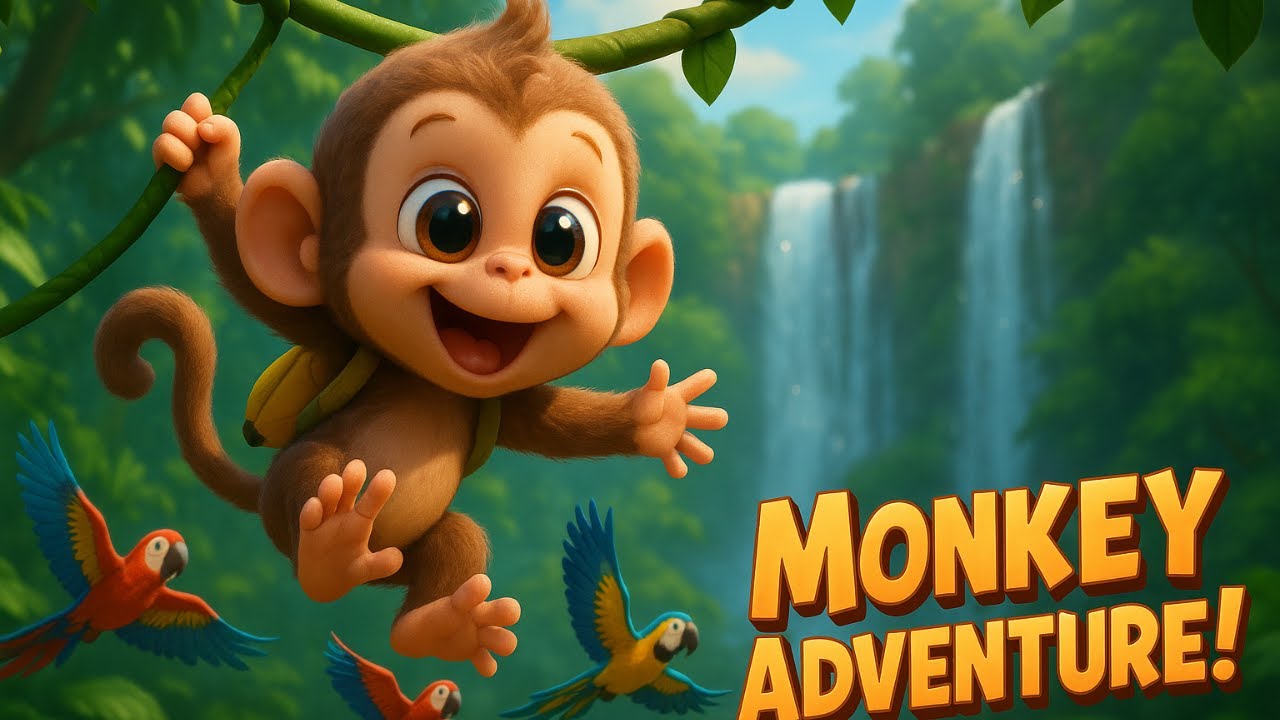 Baby Monkey Jungle Adventure : Learning + Fun : Nursery Rhymes and Kids Songs