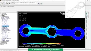 ANSYS APDL Tutorial : Structural Analysis of Bicycle Spanner Using ANSYS APDL ( bicycle wrench FEM )