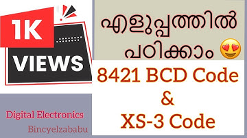 8421 BCD CODE and EXCESS THREE (XS-3) CODE in Malayalam