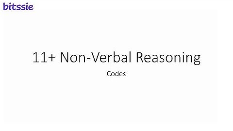 11+ Non-Verbal Reasoning - Codes