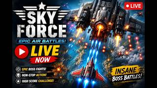 🚀 SKY FORCE LIVE 🔴 Epic Air Battles & Boss Fights | No Commentary #live #online screenshot 5