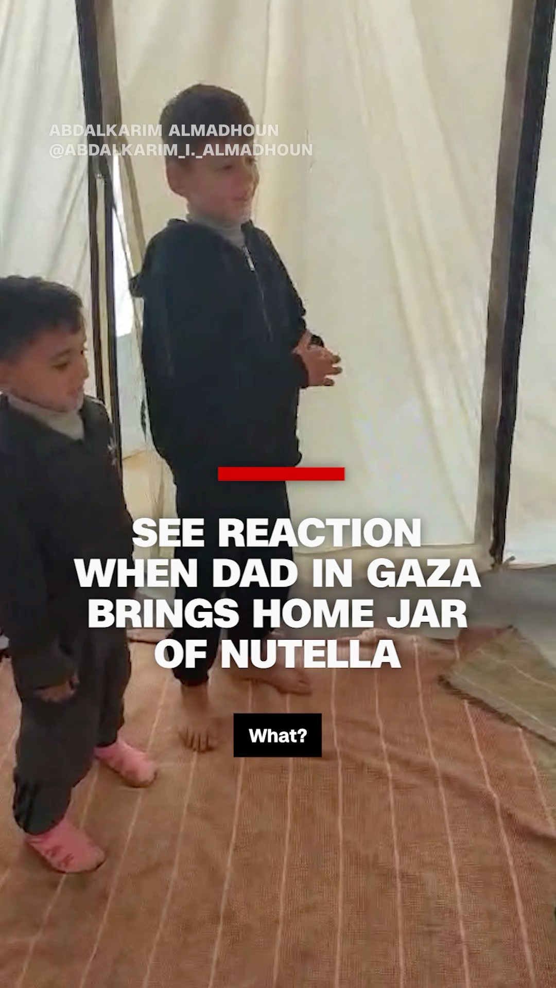 See reaction when dad in Gaza brings home jar of Nutella