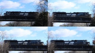 Rare Four EMD SD70's power Norfolk Southern Freight Train 12Z at Shenandoah Junction, WV!