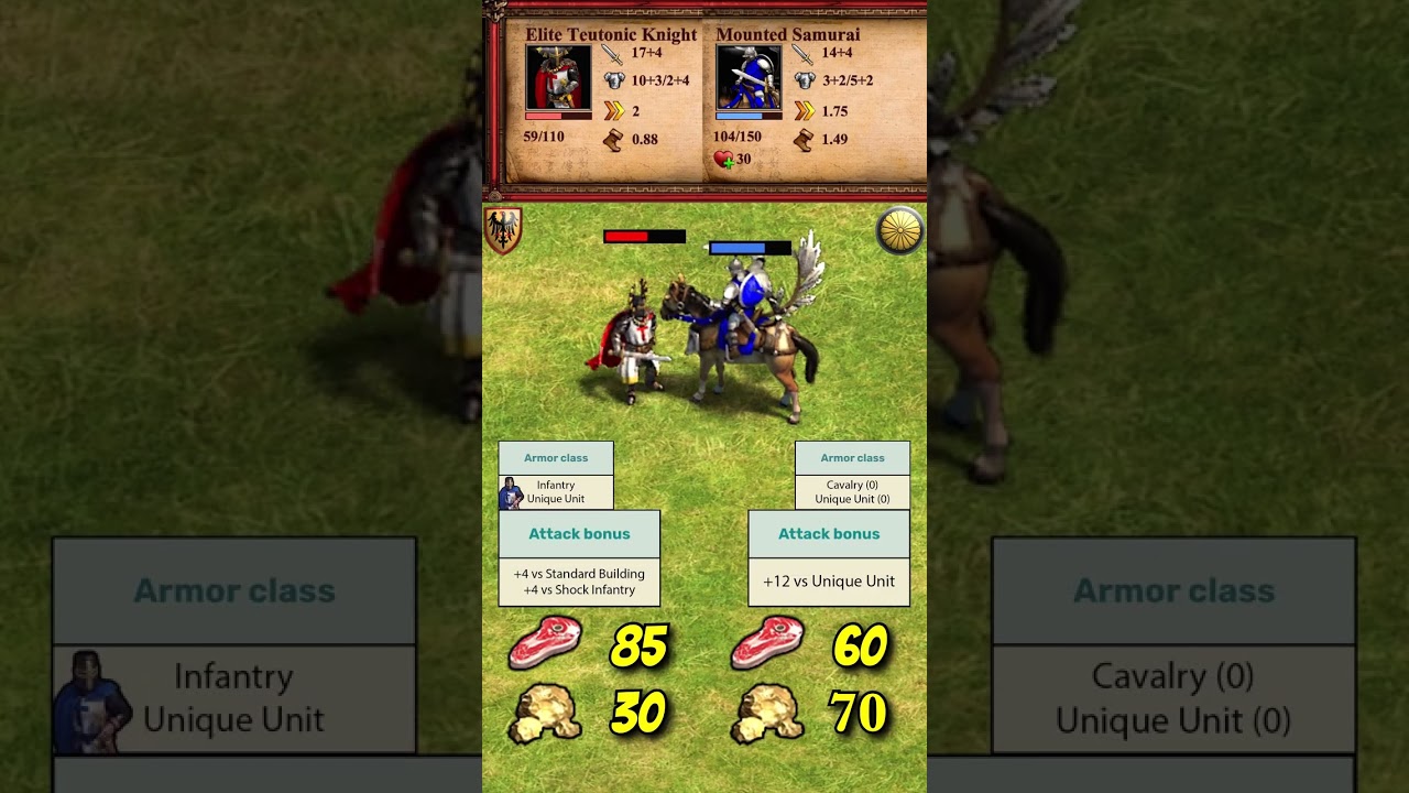 Элитный тевтонский рыцарь vs Конный самурай | Тевтоны vs Японцы | AoE2 