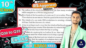 Exercise 16A Q30 to Q35 | Rs Aggarwal Class 10 | Area of Circle Sector and Segment | MD Sir