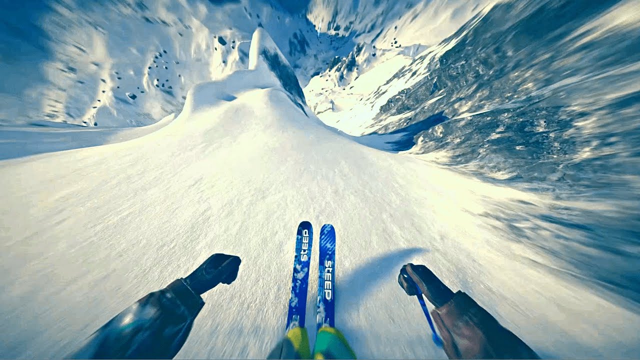 FAST Ski Descent DOWN The Snowy Alps | GoPro First Person View | STEEP No Hud