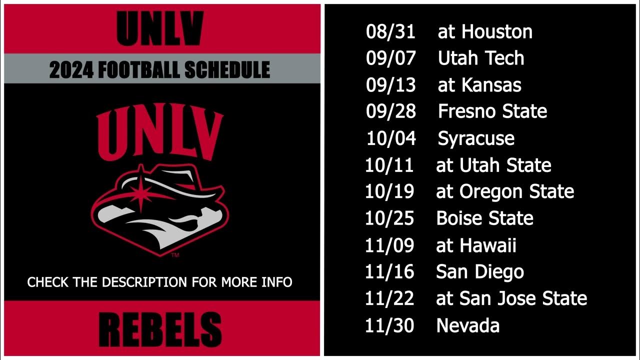 2024 UNLV Rebels Football Schedule YouTube