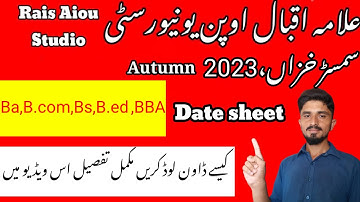 aiou date sheet spring 2023|aiou ba date sheet 2023 autumn|aiou date sheet check karne ka tarika2024