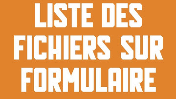 Lister sur un formulaire Excel les fichiers d