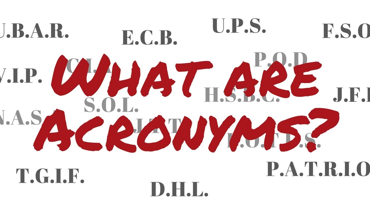 What Are Acronyms English Acronyms And Meanings Youtube