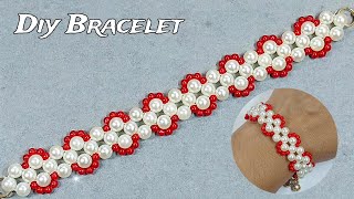 Handmade Pearl Bracelet Making घर पर बरसलट बनन क तरक Easy Handmade Beads Bracelet
