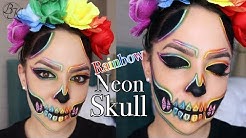 Rainbow Neon Skull Makeup Tutorial // by Bridgitte K Makeup.