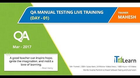 QA Manual Testing Live Training Demo Day 01 for beginners
