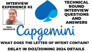 Capgemini Technical Round Interview Experience 2024 #Capgemini Letter of Intent details DOJ