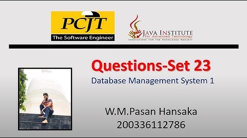 Question Set 23 | Database Management System | Java Institute